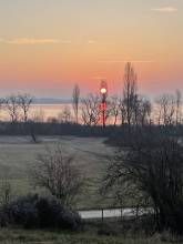 Sonnenaufgang am Haus